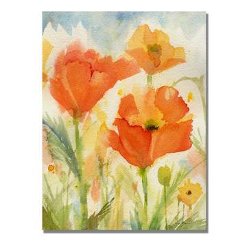 Trademark Fine Art -Shelia Golden 'Field of Poppies' Canvas Art