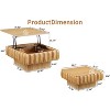 Sapphtopaz Modern Coffee Table with Lift-Top & Hidden Storage Square Sculpted Living Room Table with Solid Wood Frame Coffee Bar for Living Room - 2 of 4