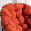 Rattan Reclining Rocking Chair,Patio Rocking Chair With Cushions Living Room-Cuddlewood - 3 of 4