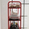 NAYSAYE 6 Tier Dolly Slim Rolling Storage Cart Metal Organizer Shelf for Narrow Spaces in Kitchen Bathroom and Laundry, Red, 22.83"*10.04"*61.22" - 4 of 4