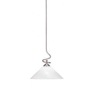 Toltec Lighting Capri 1 - Light Pendant in  Brushed Nickel with 16" White Marble Shade - 1 of 1