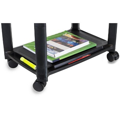 Black Adjustable Rolling Printer Stand with Storage Tray