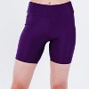 Calypsa Women's Plus Size Chlorine Resistant High Waisted Mid-Thigh Swim Shorts - 3 of 4