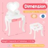 Infans Kids Vanity Set Makeup Table Chair Set Heart-shaped Mirror Accessories Included - 2 of 4