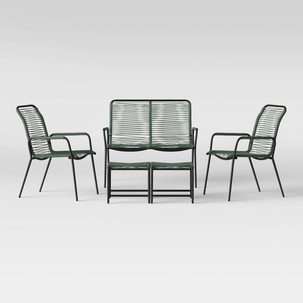 Fitchburg 5pc Patio Conversation Set - Green - Project 62 was $480.0 now $240.0 (50.0% off)