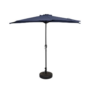 WestinTrends 9 Ft Half Market Patio Umbella with Bronze Round Plastic Base - 1 of 4