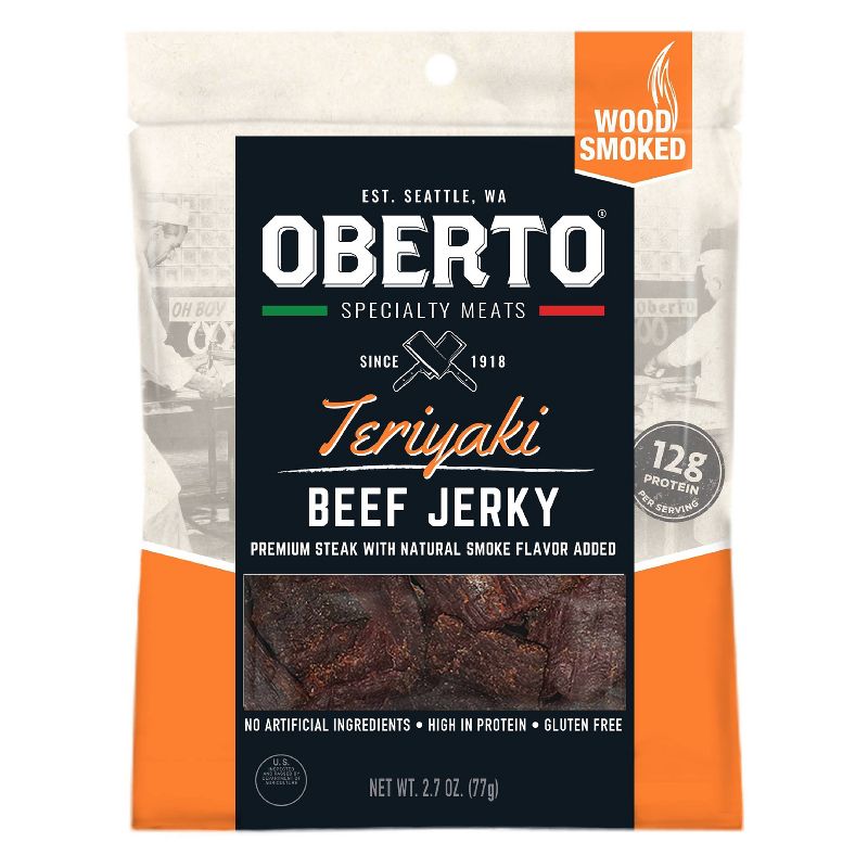 Oberto Teriyaki Beef Jerky - 2.7oz, 1 of 6