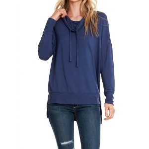 Women's Funnel Neck Hoodie - bobi - 1 of 2