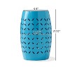 VYNXARIA lace-cut side table,simplified floral pattern,Blue - 4 of 4
