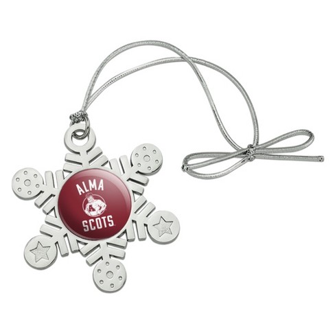 Alma College Scots Logo Metal Snowflake Christmas Tree Holiday Ornament - image 1 of 3