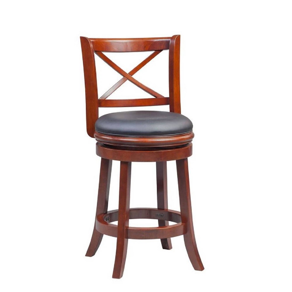 Photos - Chair Boraam 24" Georgia Swivel Hardwood Counter Height Barstool Light Cherry: U