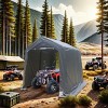 7x12 FT Outdoor Heavy Duty Metal Storage Shelter Shed,Carport With 2 Roll Up Zipper Doors,Patio Portable Garage Kit Tent-Coolbibila - 3 of 4