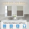 POWLIG 38.5-in 5-Light Modern Polished Nickel Dimmable Bathroom Vanity Light with Cone Clear Glass Shade - 4 of 4