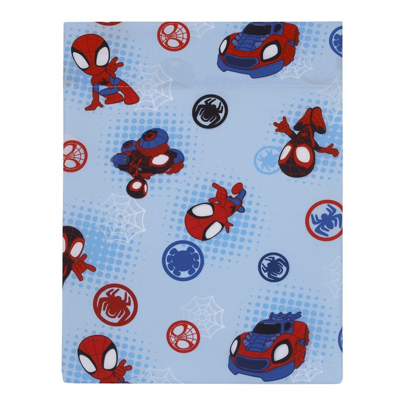 Marvel Spiderman Spidey and his Amazing Friends Spidey Time Red, Blue, and Grey 4 Piece Toddler Bed Set, 4 of 7