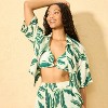 Women's Palm Leaf Print Cover Up Shirt - Shade & Shore™ Multi - 3 of 4
