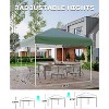 10x10 Pop Up Canopy Tent, Outdoor Canopy Tent with 3 Adjustable Height, Easy Set Up Canopy with 4 Sandbags & Carrying Bag for Camping- Green - 3 of 4