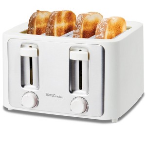 Betty Crocker 4-Slice Toaster, 1500W, Variable Toast Shade Control Dials, High Lift Feature, Cool Touch Housing, Bread Centering Guides, White - 1 of 4