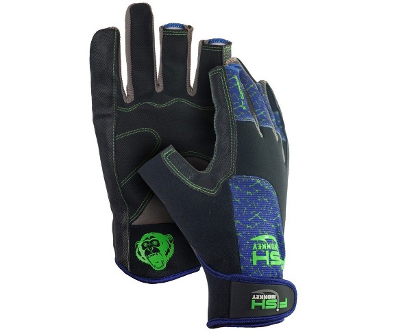 Fish Monkey Gloves Quick Release Medium Weight Wiring Glove - Charles Perry Edition Large Blue Rip