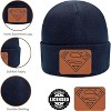 Beanie for Kids and Adults Winter Hat – Beanie with Superman Leather Patch Licensed (One Size) - 3 of 4