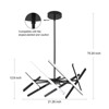 PAKOKULA Modern 8-Light Black Linear Dimmable Sputnik Integrated LED Pendant Light for Living room - 4 of 4