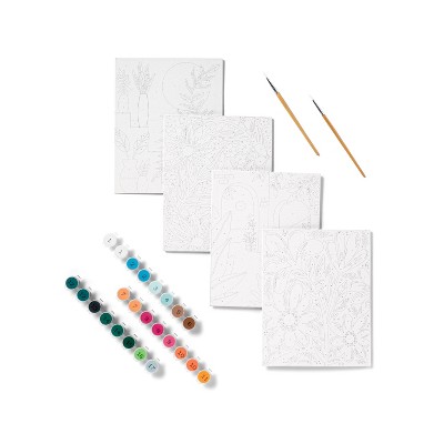 4pk Paint by Number Canvas boards Floral - Mondo Llama&#8482;