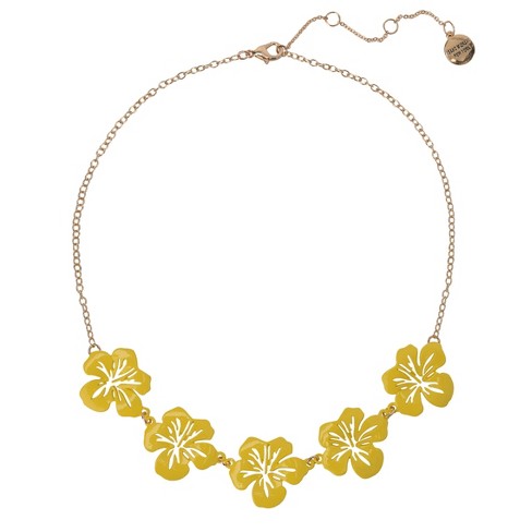 Yellow deals floral necklace