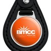 Borough of Manhattan Community College Panthers Logo Black Leather Keychain - 3 of 4