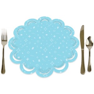 Big Dot of Happiness Blue Confetti Stars - Simple Party Round Table Decorations - Paper Chargers - Place Setting For 12 - 1 of 4