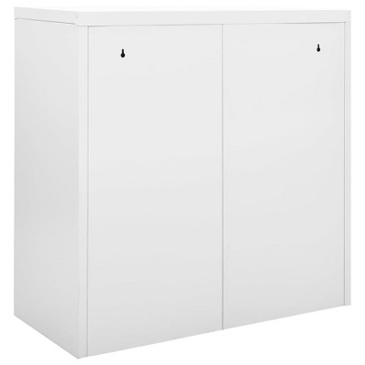 Gray Steel Lockable Office Cabinet with Adjustable Shelving