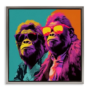 Stupell Industries Pop Style Gorilla Duo, 25" x 25" - 1 of 4