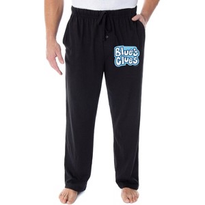 Nickelodeon Mens' Blue's Clues Logo Sleep Pajama Pants Black - 1 of 3