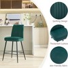 QingMoon Velvet Bar Stools Set of 2, Modern Counter Height Chairs with Adjustable Iron Feet for Kitchen Island, Pub, Cafe - 2 of 4
