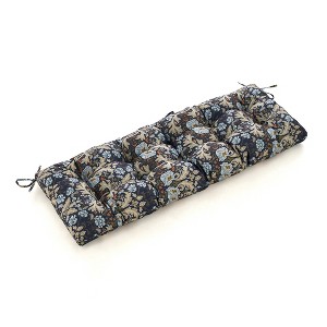 ARTPLAN Patio Bench Tufted Cushion with Tie,Outdoor Loveseat Cushion for Gliders,48x18 Inches,Floral - 1 of 4