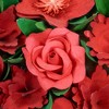 Northlight Mixed Floral with Wooden Flowers Artificial Valentine's Day Heart Wreath - 12.25" - 4 of 4