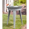 Panacea 82930 Galvanized Vinage Style 3 Legged Metal Bird Bath and Pedestal Stand for Patios, Porches, & Decks, 18 Inch Diameter, 22 Inch Height, Gray - 3 of 3