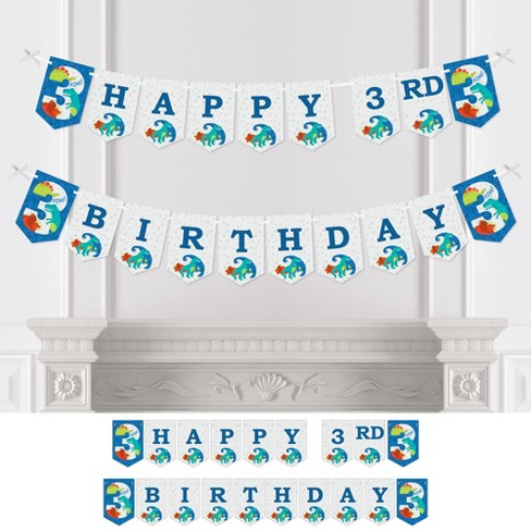3rd Third Happy Birthday Banners Celebration Party Bunting Decoration Partyware 