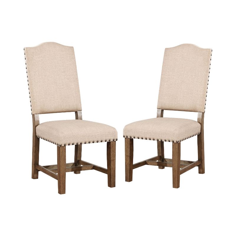Set of 2 Jellison Transitional Fabric Dining Chair Light Oak - HOMES: Inside + Out, 1 of 5
