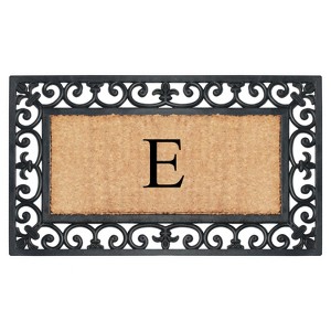 A1HC Natural Rubber & Coir 18x30, Monogrammed Doormat For Outdoor Entrance, Anti-Shed Treated Mat - 1 of 4