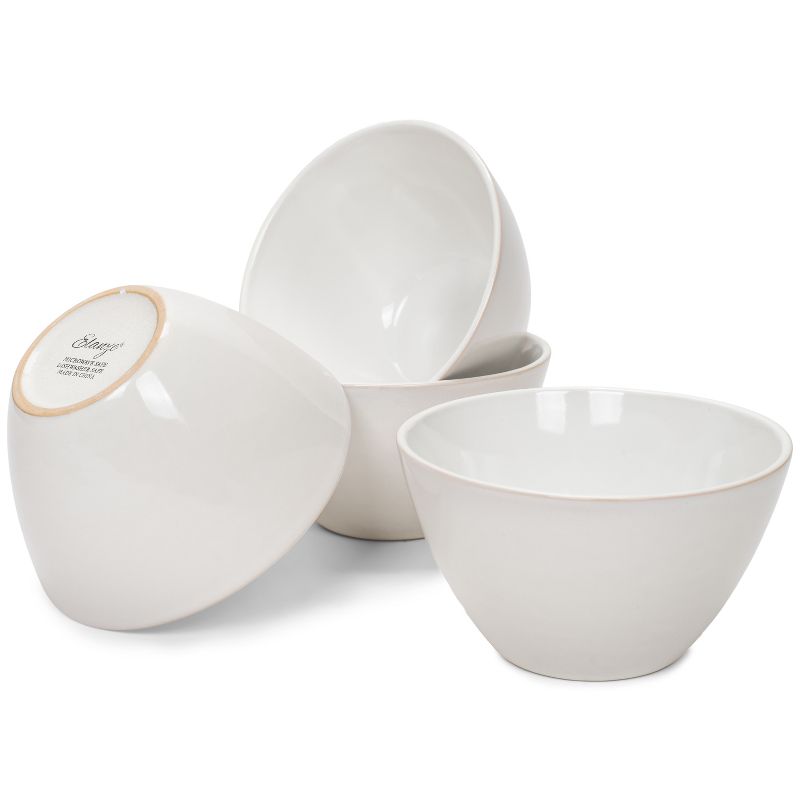 Elanze Designs Slant Side Glossy Ceramic 6.5 inch Contemporary Serving Bowl, White, 4 of 7
