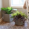 Sunnydaze Square Indoor Polyrattan Planters with Attached Clear Polypropylene Liner 14" Square x 11" H and 14" Square x 11" H - Gray 2-Piece - 4 of 4