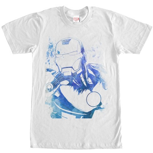 men s marvel iron man watercolor t shirt white medium target