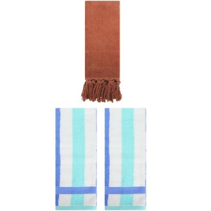 REGALWOVEN 3 Packs Cotton Absorbent Soft Decorative Bathroom Hand Towel for Kitchen - 1 of 4