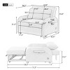 Modern Linen Sleeper Sofa with Wing Tables and USB Charging, Multi-Function Pull-Out Sofa Bed for Guest Room or Small Apartment–The Pop Home - 4 of 4
