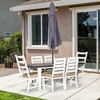 Outsunny Patio Dining Set for 6, Outdoor Furniture Set with a Table & Chairs, Cushions, Umbrella Hole for Garden, Backyard, or Poolside, Beige - 3 of 4