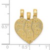 Black Bow Jewelry 14k Yellow Gold Big Sis, Mom, Lil Sis Heart Three Piece Pendants, 18mm - 4 of 4