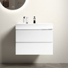 Vynxaria 29.9"L x 18.1"W Glossy White Solid Surface Drop-In Bathroom Sink with Overflow - 3 of 4
