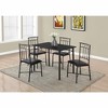 Monarch Specialties Dining Table Set 5Pcs Set Small 40Inch Rectangular Kitchen Metal Laminate Black Contemporary Modern - 2 of 3