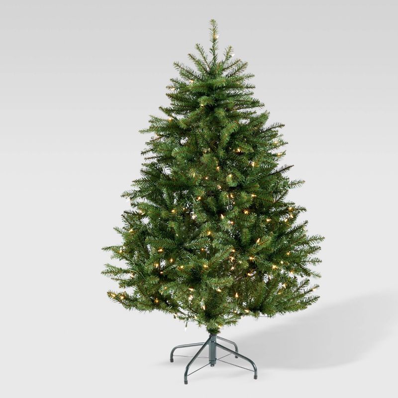 4.5ft Norway Spruce Hinged Artificial Christmas Tree Clear Lights - Christopher Knight Home, 1 of 8