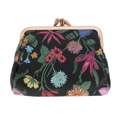 Buxton Women's Vegan Leather Triple Frame Coin Purse Wallet