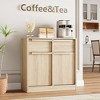 Garvee Sideboard Buffet Cabinet with Storage Drawers, 4-Door Kitchen Cabinet with Wood Handles, Modern Console Table for Dining Room, Entryway - 2 of 4